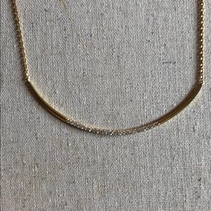 Gold Stella & Dot crescent pave necklace